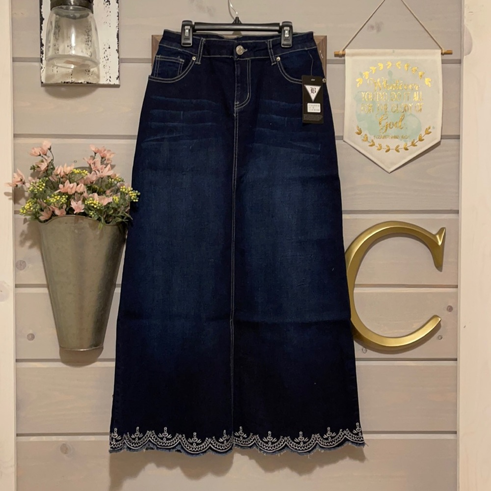 Long Denim Skirt